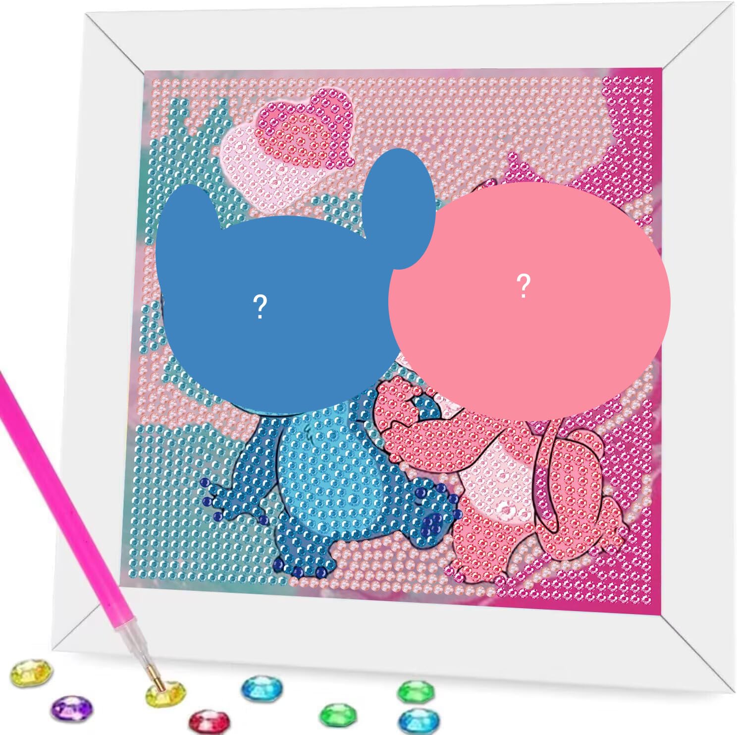 Pintura Con Diamantes Niños, Diamond Painting Kit Completo para Niños, Cuadros Diamantes 5d con Marco de Madera, 5D Pintura Diamante Kit para Principiantes, Cuadros Diamantes Niños Niñas Adultos
