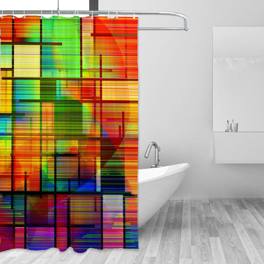 Rideau de douche imperméable 66x72 tissu polyester Motif 2 anti-moisissure