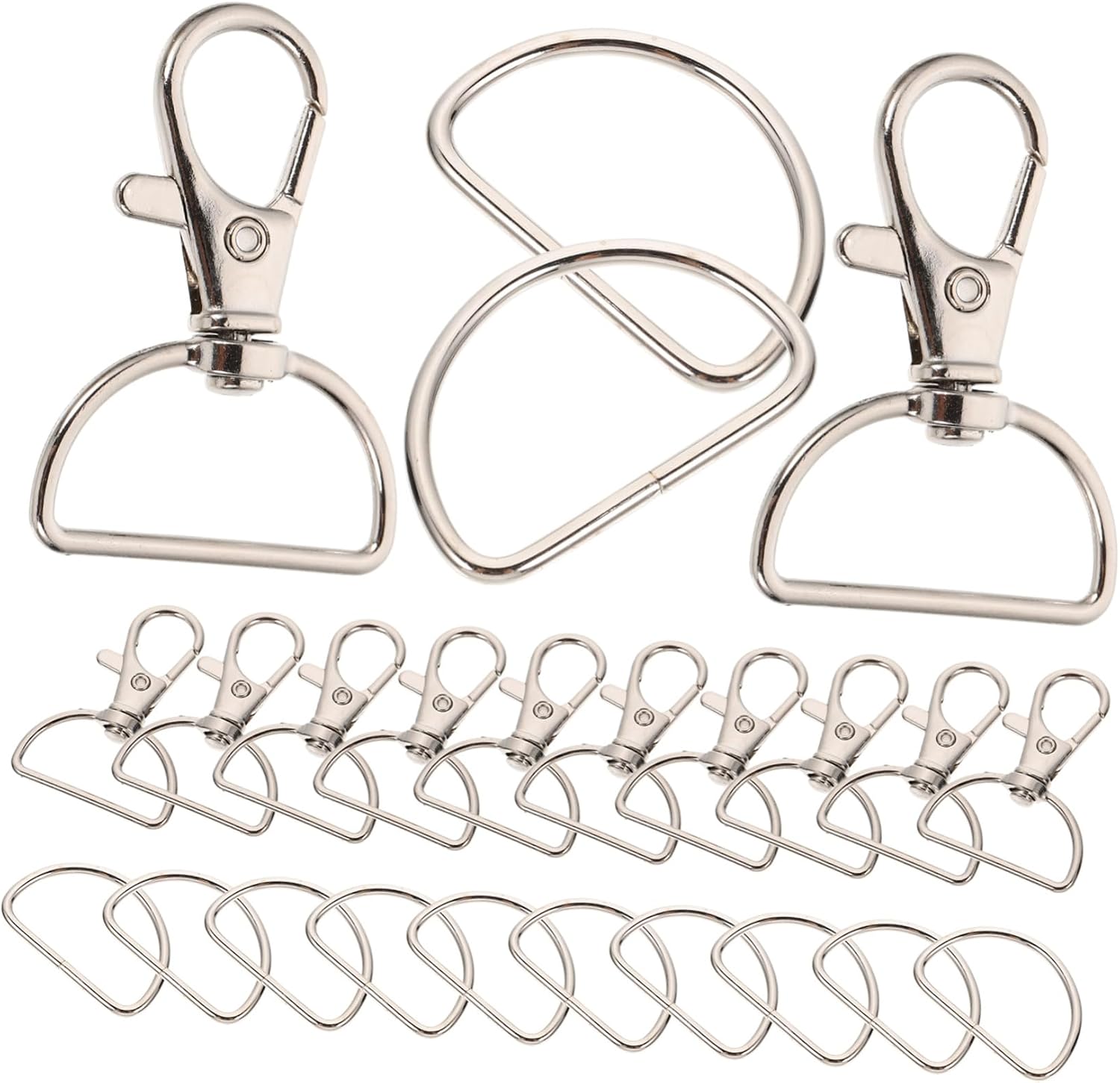70PCS Metal D-Ring Snap Clasp Hooks Premium DIY Keychain Accessories for Crafting Key Accessories for Home and Travel Sturdy Spring Snap Clips Creative Hanging Design