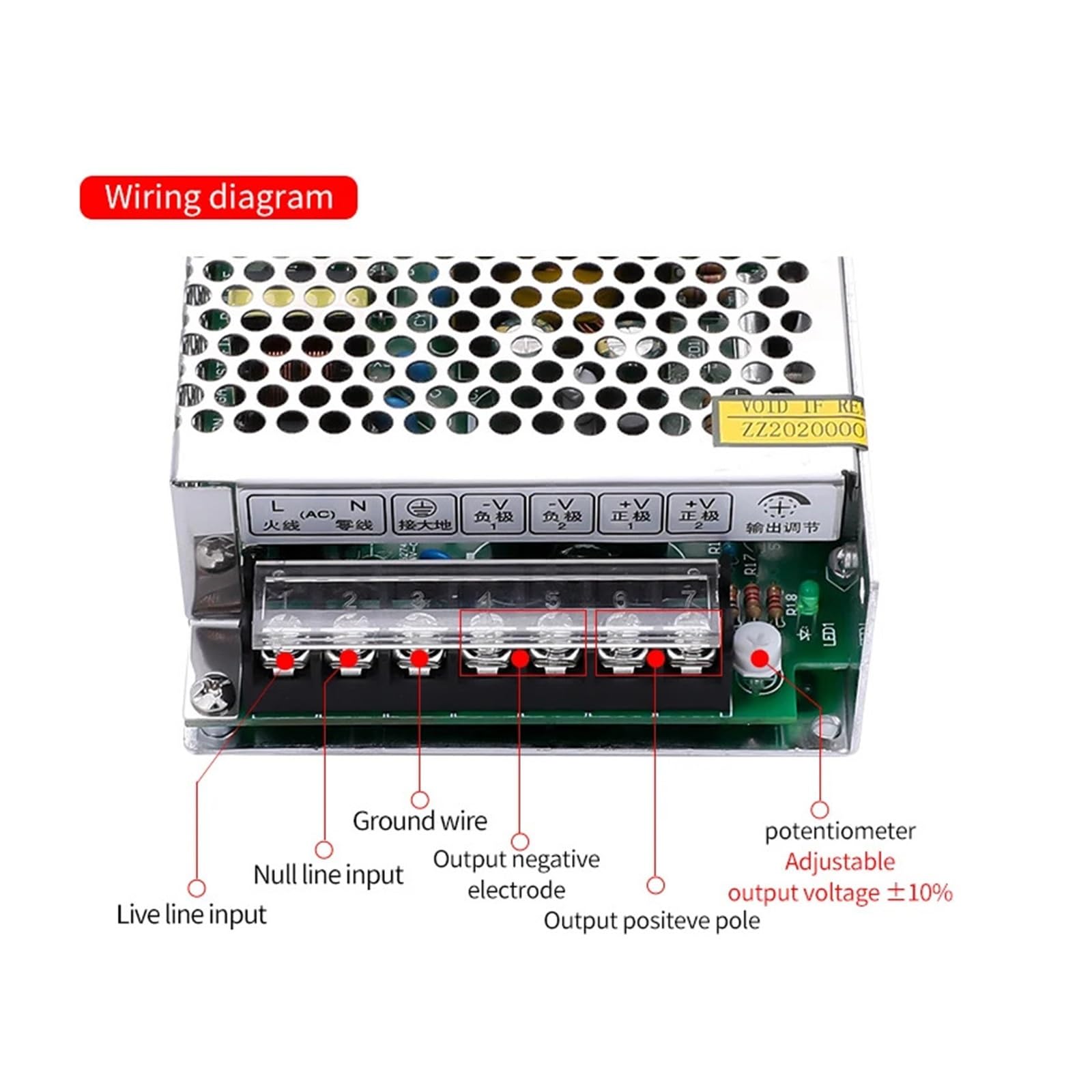Transformador de iluminación de fuente de alimentación LED MS-15w-350w CA a CC 5v 12v 24v 48v adaptador de fuente for convertidor de tira Led CC(12V,15W)