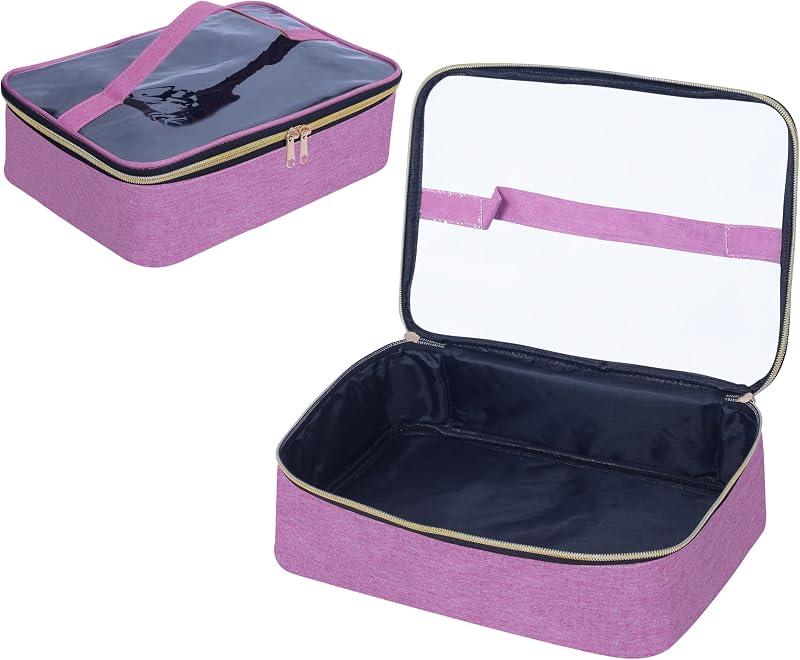Necessaire de viagem transparente LANDFOBO para cosméticos, roxa