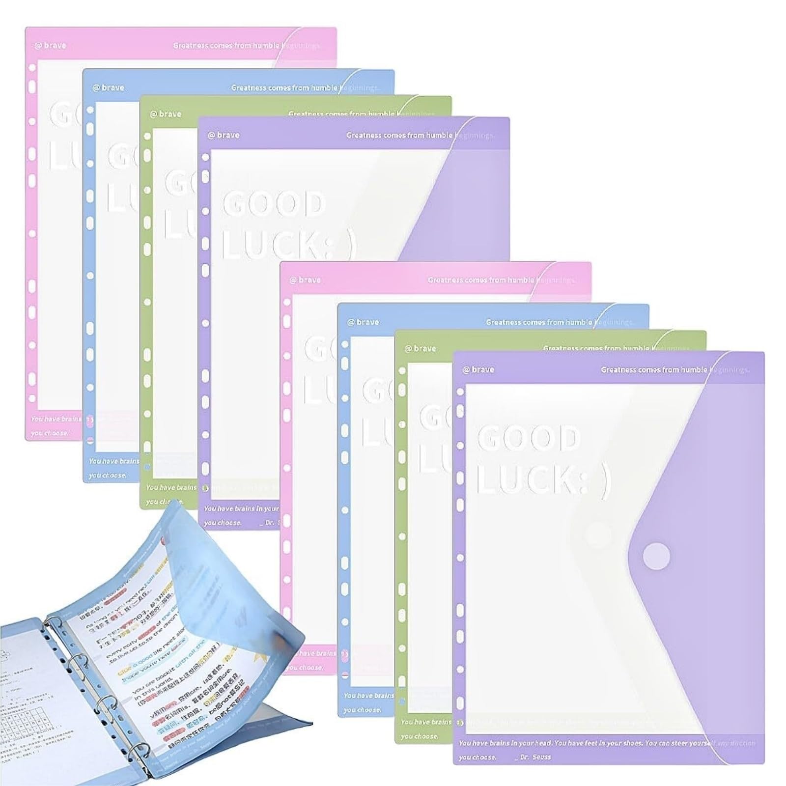 pochette Paquet de 8 enveloppes de poche for classeur A4, classeur