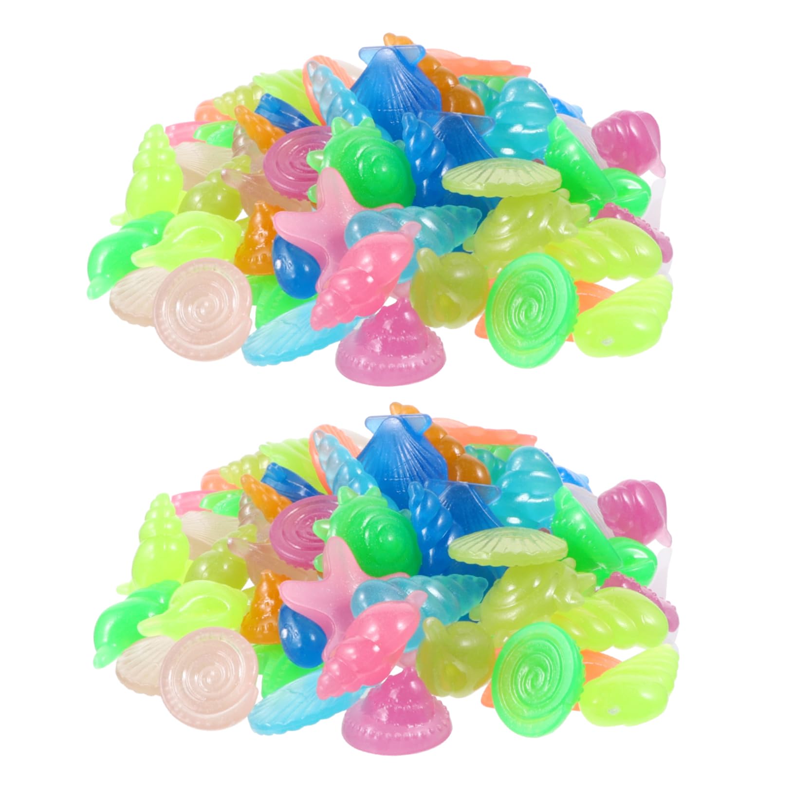 Hemoton Glowing Fish Tank Decorative Stones 160pcs Luminous Pebbles Aquarium Stone Decor 2 Packs