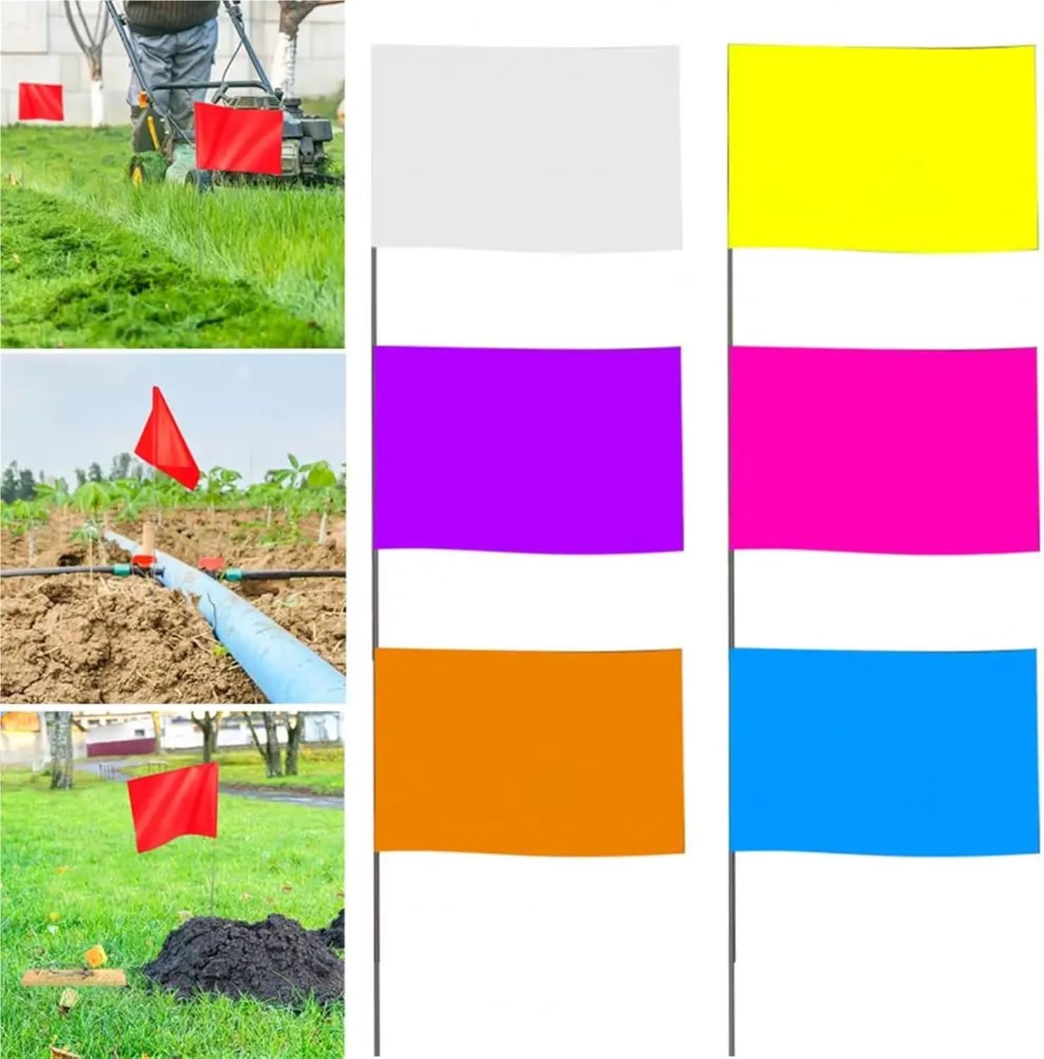 Marking Flags 100/200pcs Small Yard Flags Landscape Flag Waterproof Pvc Marking Lawn Sprinkler Garden Use Landscaping(Purple,200pcs)