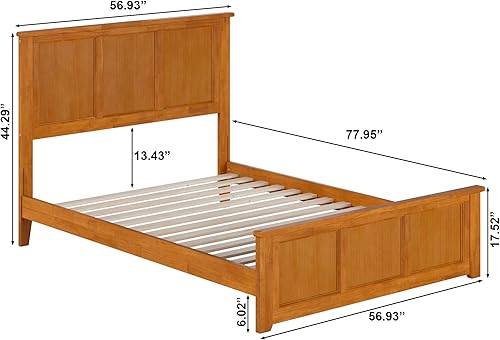 Miniatura 8 de AFI Madison - Cama de plataforma de madera de perfil bajo con estribo a juego tamaño Queen color gris