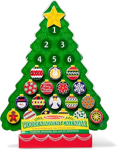 Miniatura 13 de De Melissa & Doug, calendario de madera con cuenta regresiva a la Navidad, Anaranjado
