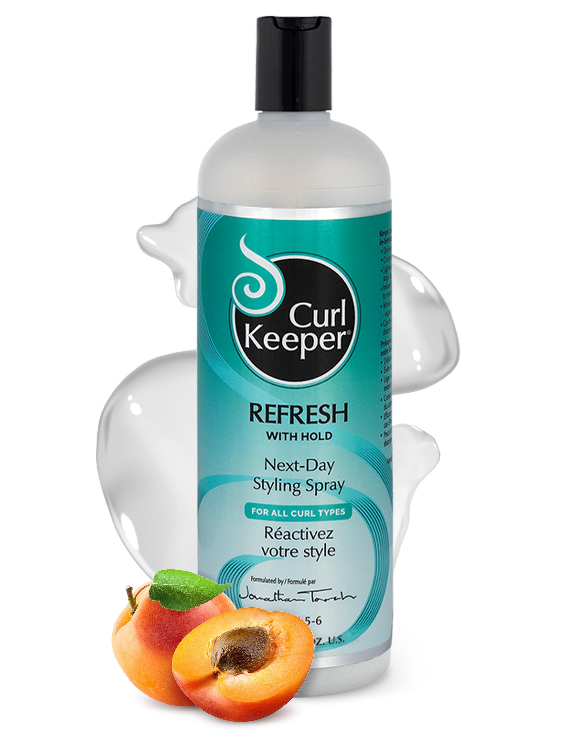 Curl Keeper Refresh Hair Styling Spray - Lightweight Water-Based Anti-Frizz Spray with Hold for Wavy & Curly Styles in Humidity & All Weather Conditions, 33.8 Fl Oz