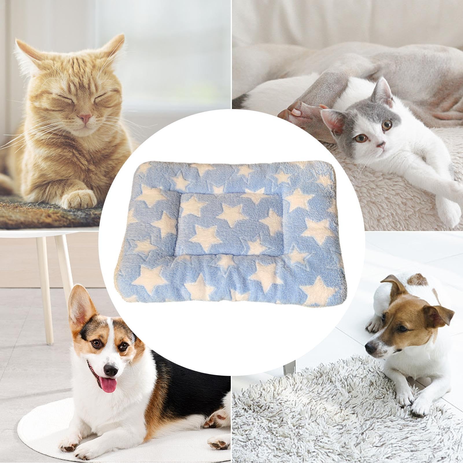 Acogedora manta calmante para gatos, cálida manta para gatos lavable a máquina, almohada para perros, cachorros y gatos, mantas para cachorros para gatos y perros de interior, cama para gatitos para