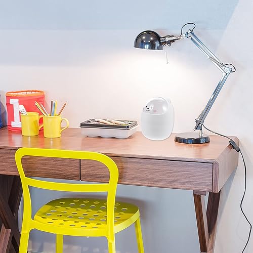 Miniatura 5 de Bonito bote de basura de escritorio, mini cubo de basura Kawaii con tapa para agitar, cubo de almacenamiento de basura para escritorio, automóvil,