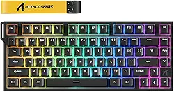 ATTACK SHARK R82 HE Teclado mecânico gamer com fio de gatilho rápido,polling de 8K,precisão de RT de 0,005 mm,taxa de varredura de 256K,amortecimento de som de 5 camadas,interruptor magnético (Preto)