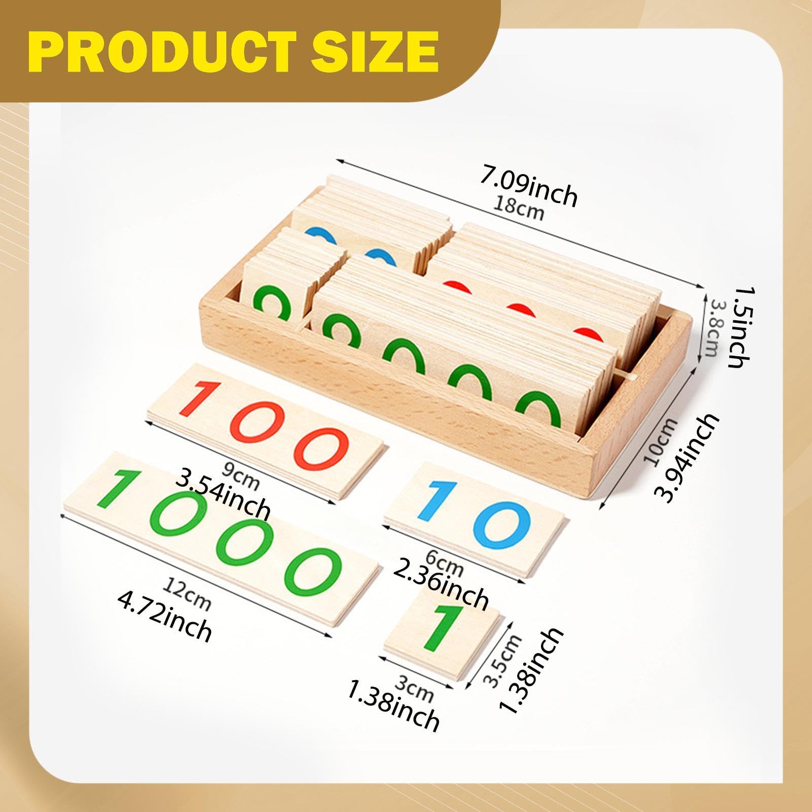 Numero Carte Apprendimento Set Carte Educative Prescolari in Legno Strumento Didattico Conteggio Manualità Adatto per Bambini Insegnanti Casa Scuola