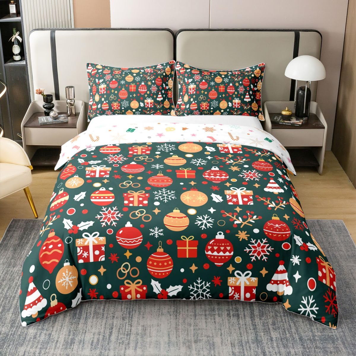 Homemissing Merry Weihnachten Bettwäsche Set 220x240cm Erwachsene Kinder