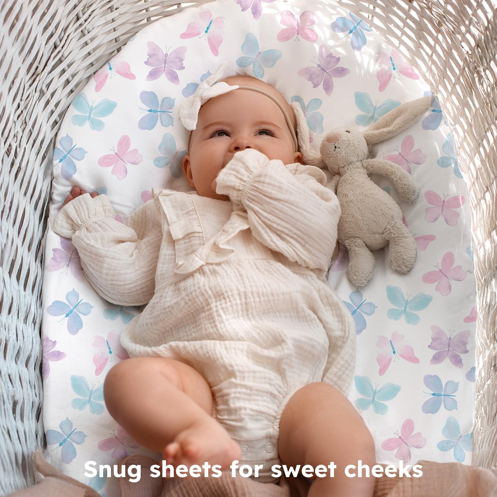 FIEMOL Baby Moses Basket Sheets Girl - Image 3