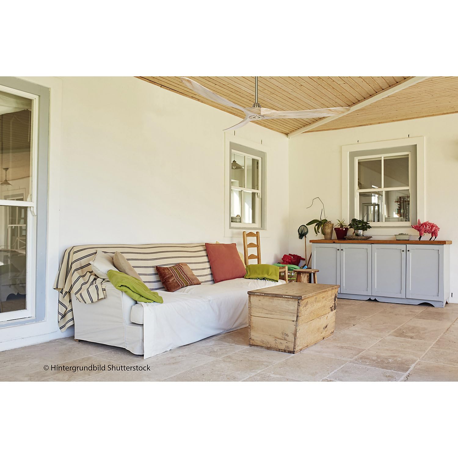 Casafan | Ventilateur de plafond ECO GENUINO | Ø hélice 1800 mm | naturel/laiton