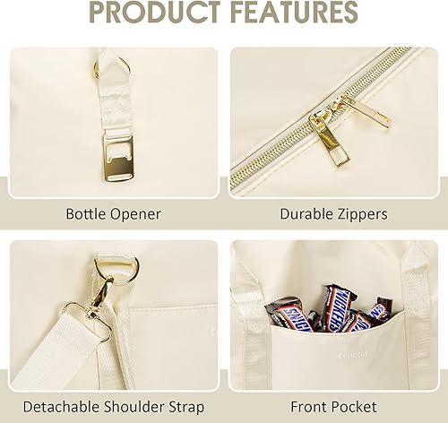 Miniatura 7 de Ceneda Bolsa térmica para mujer, 40 latas, aislada, para playa, a prueba de fugas, suave, bolsa de comestibles para almuerzo, picnic y viajes