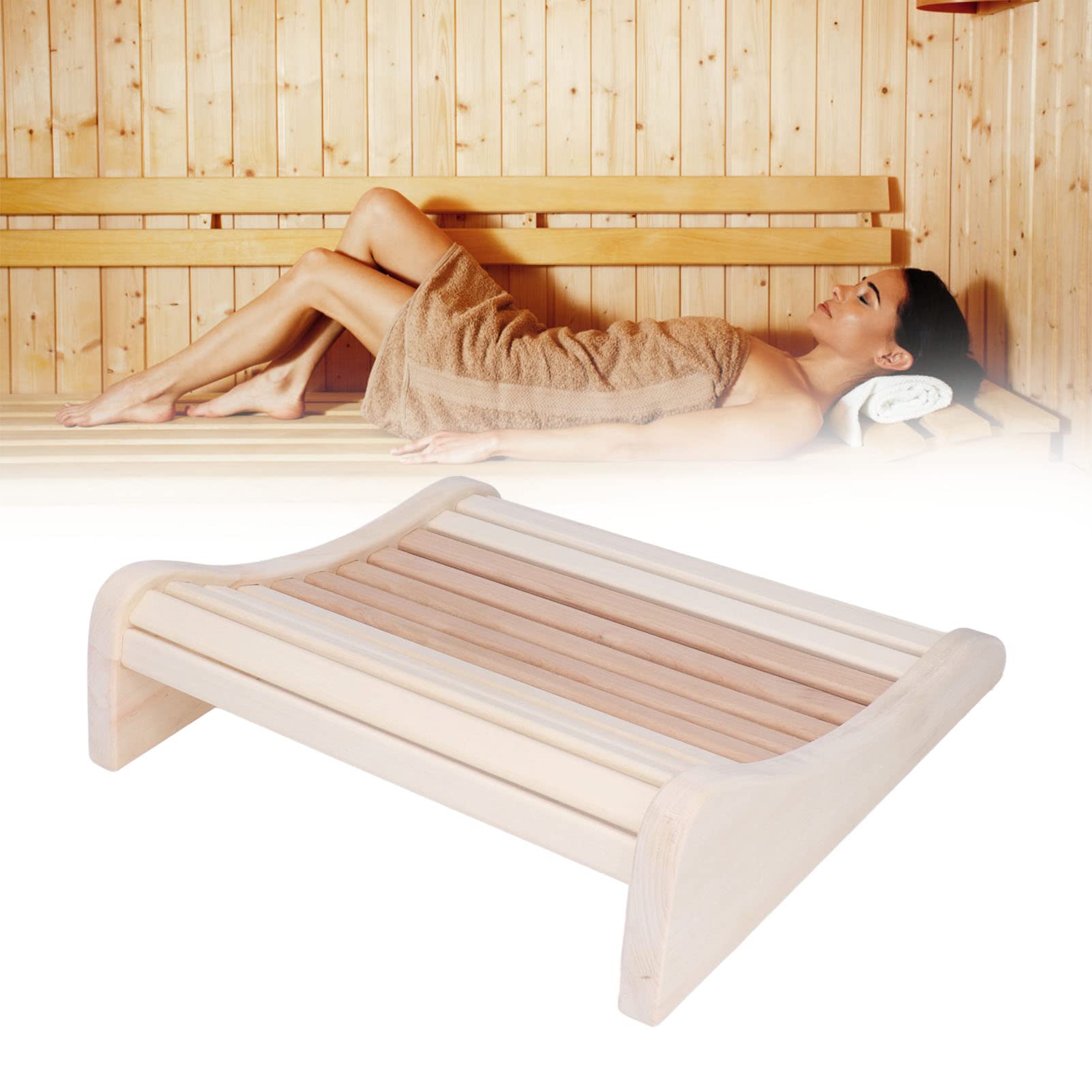 Houten Sauna Hoofdsteun, Moderne Sauna Rugleuning Nekkussen Houten Kussen Hoofdsteun Lumbale Hoofdsteun Benodigdheden Verlichten Nekpijn Kussen