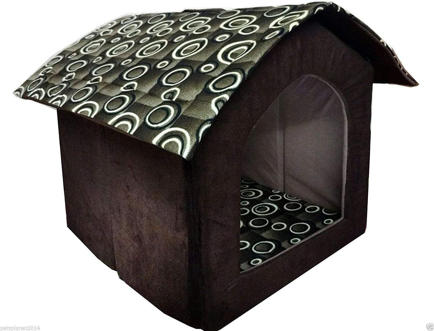 Ocean Wave Fabric Dog House Hut Shape for Small Size Dogs