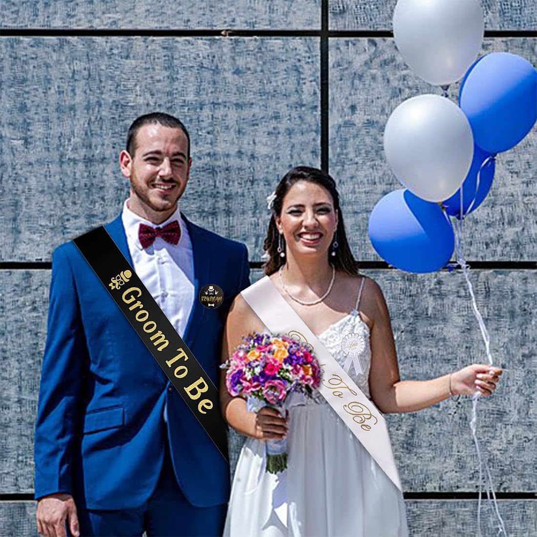 Kit Addio Al Celibato - Fascia Sposo + 13 Spille Divertenti - Foto 2