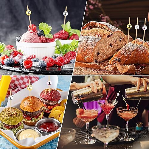 Miniatura 7 de Palillos de dientes con sabor para aperitivos, palillos de alimentos, palillos de hielo para romper hielo, 150 piezas de pinchos de madera para