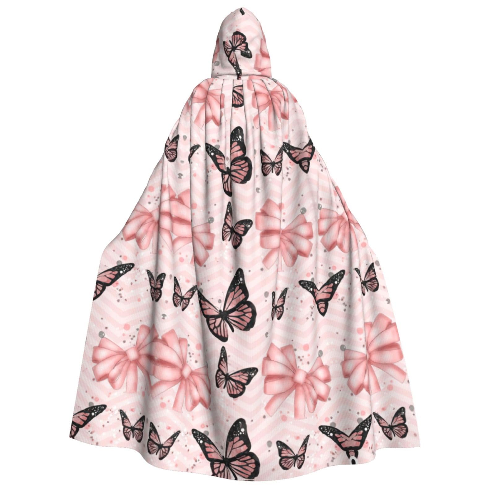 Cape de carnaval avec capuche costume de sorcière et cosplay papillon rose - 8