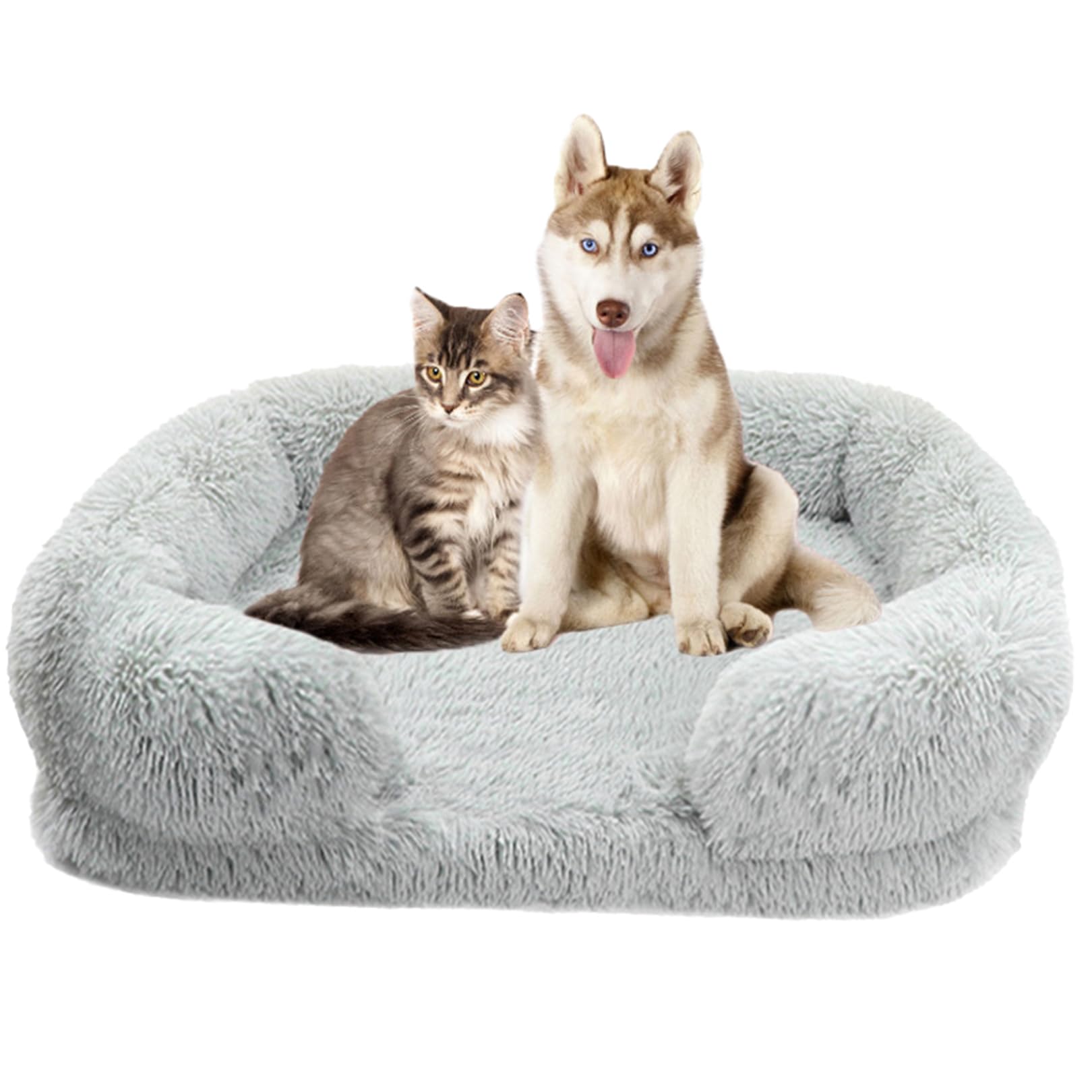 Yinghesheng Medium Dog Bed Washable, Orthopedic Memory Foam Pet Bed,Plush Dog Bed with Antiskid Bottom, for Small, Medium and Large Pets,Gray,L