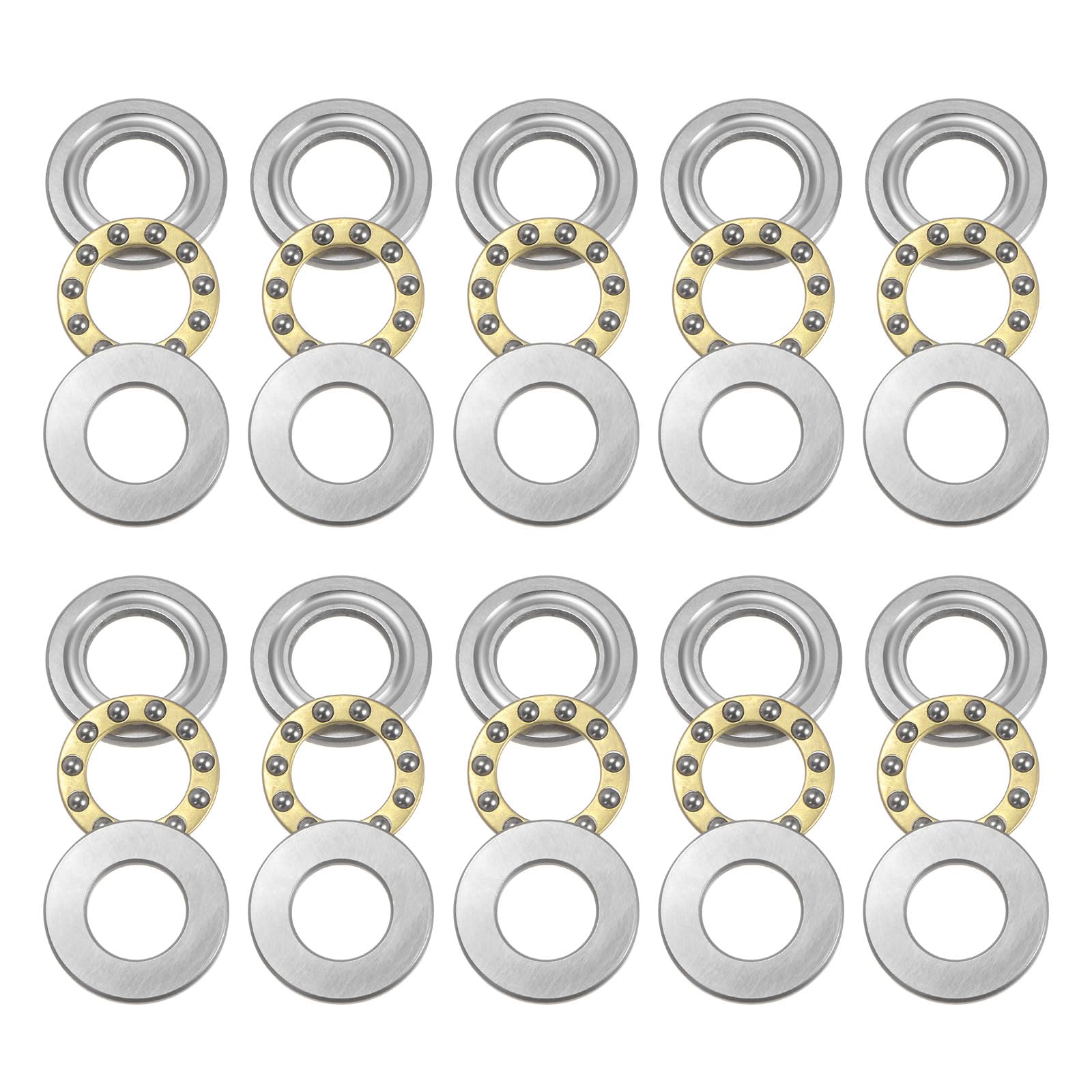 HARFINGTON 10pcs F12-23M Miniature Thrust Ball Bearings 12mm Bore 23mm OD 7.5mm Thick Chrome Steel with Washers for Conveyor Systems Machine Tools