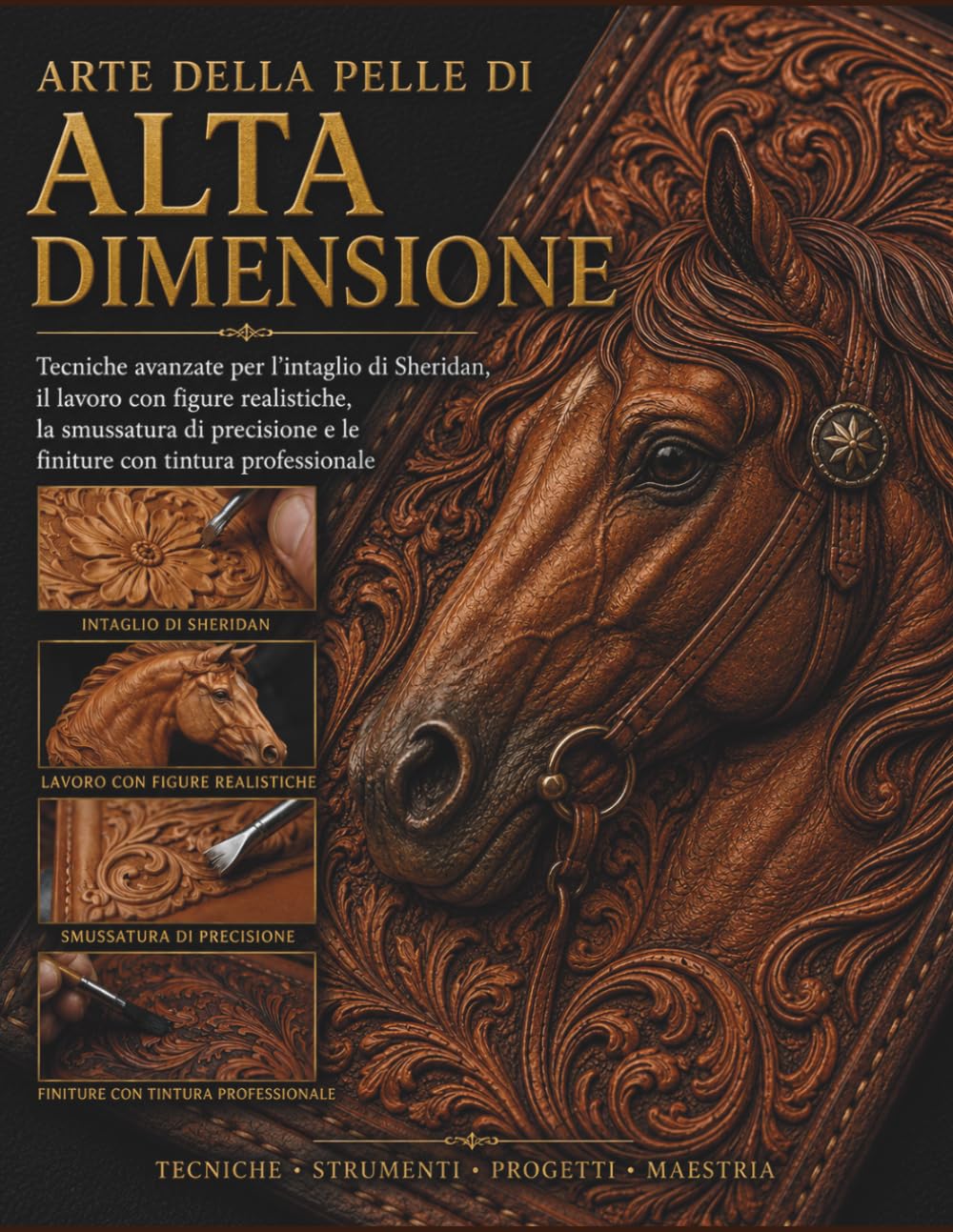 Arte della pelle di alta dimensione: Tecniche avanzate per l'intaglio di Sheridan, il lavoro con figure realistiche, la smussatura di precisione e le finiture con tintura professionale