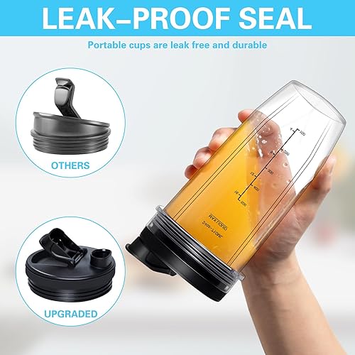 Miniatura 4 de Taza de licuadora de 24oz con tapa para Ninja Auto iQ Pro BL480, BL482, BL642, BL682, BL450, BN401, BN751, BN801, Foodi SS351, SS151, SS401 Más