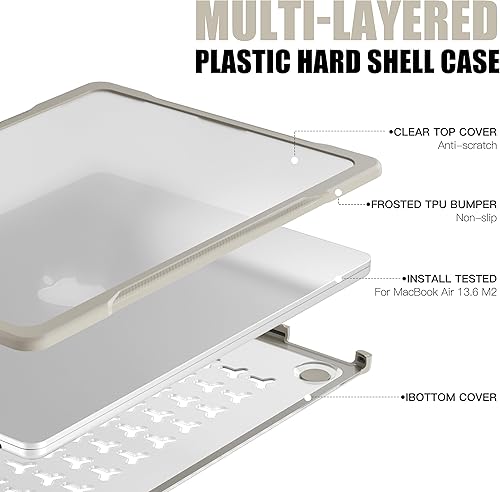 Miniatura 5 de May Chen Funda rígida protectora resistente a prueba de golpes para MacBook Air de 15 pulgadas M2 A2941 / M3 A3114 Chip 2023 2024, carcasa rígida