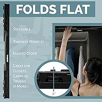 Vista 5 de JEZERO Paquete de 2 cajas de almacenamiento plegables de plástico grandes – Contenedores apilables con paredes plegables para garaje, armario