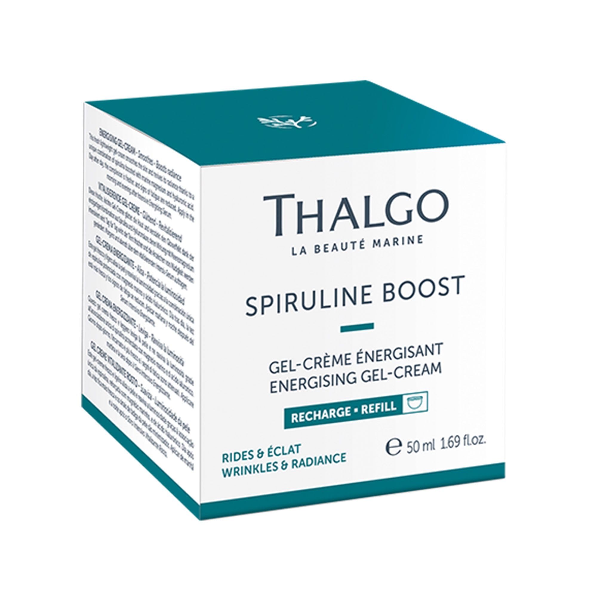THALGOSpirulina Boost 2.0 Revitalising Gel Cream, 50 ml Smooths Skin and Enhances Luminosity Refill