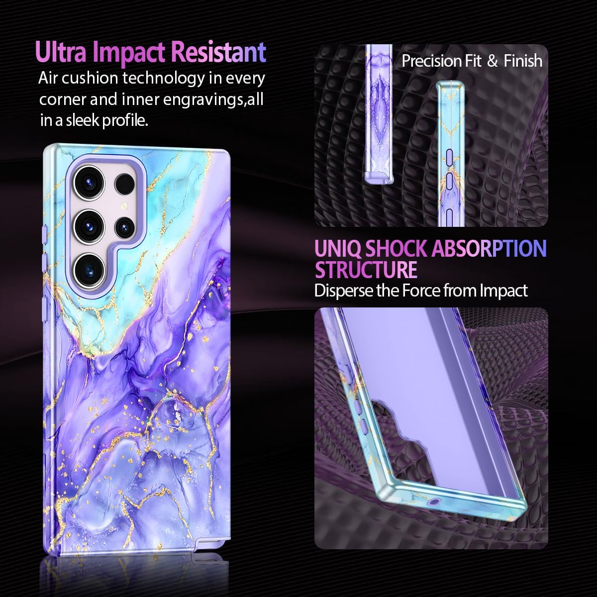 Casetego for Galaxy S23 Ultra Case,Compatible with MagSafe,[Military Grade Drop Test] Full Body Protection Slim Shockproof Rugged Marble Women Case for Samsung Galaxy S23 Ultra 6.8 inch,Cobalt Violet - Image 8