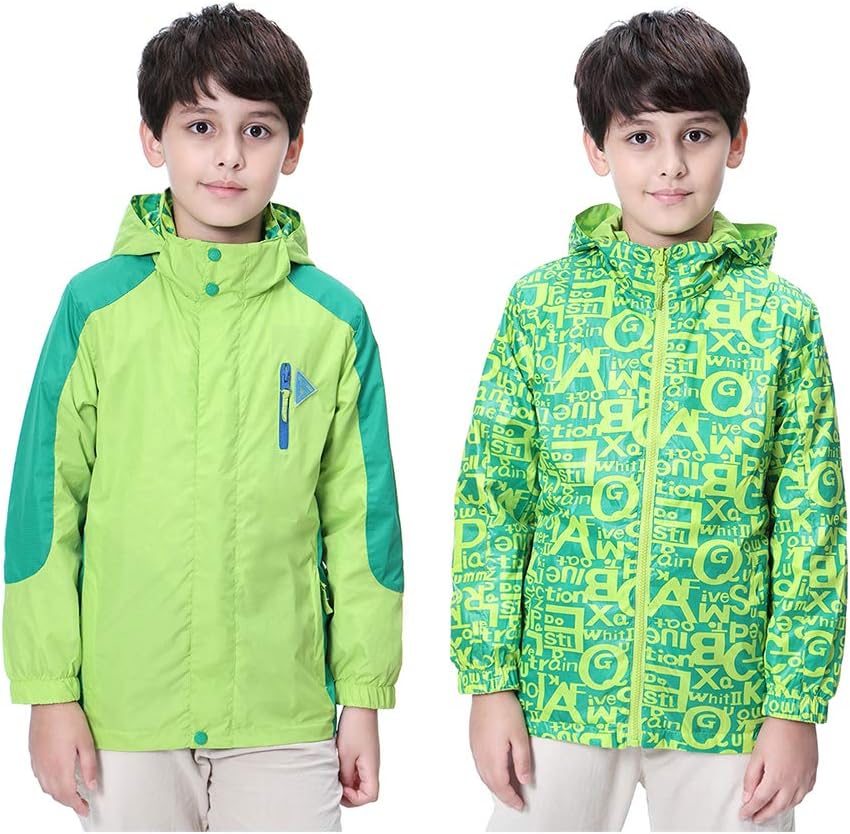 Boys Rain Jacket with Hood Waterproof Casual Lightweight Zipper Raincoat for Kids Outwear Windbreaker Clothes (5-16) - Image 2