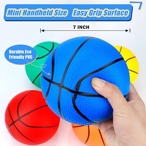Miniatura 2 de Mini baloncesto de PVC de 7 pulgadas para aros de baloncesto de interiores, baloncesto de goma suave de 7 pulgadas de repuesto para juegos de aro de