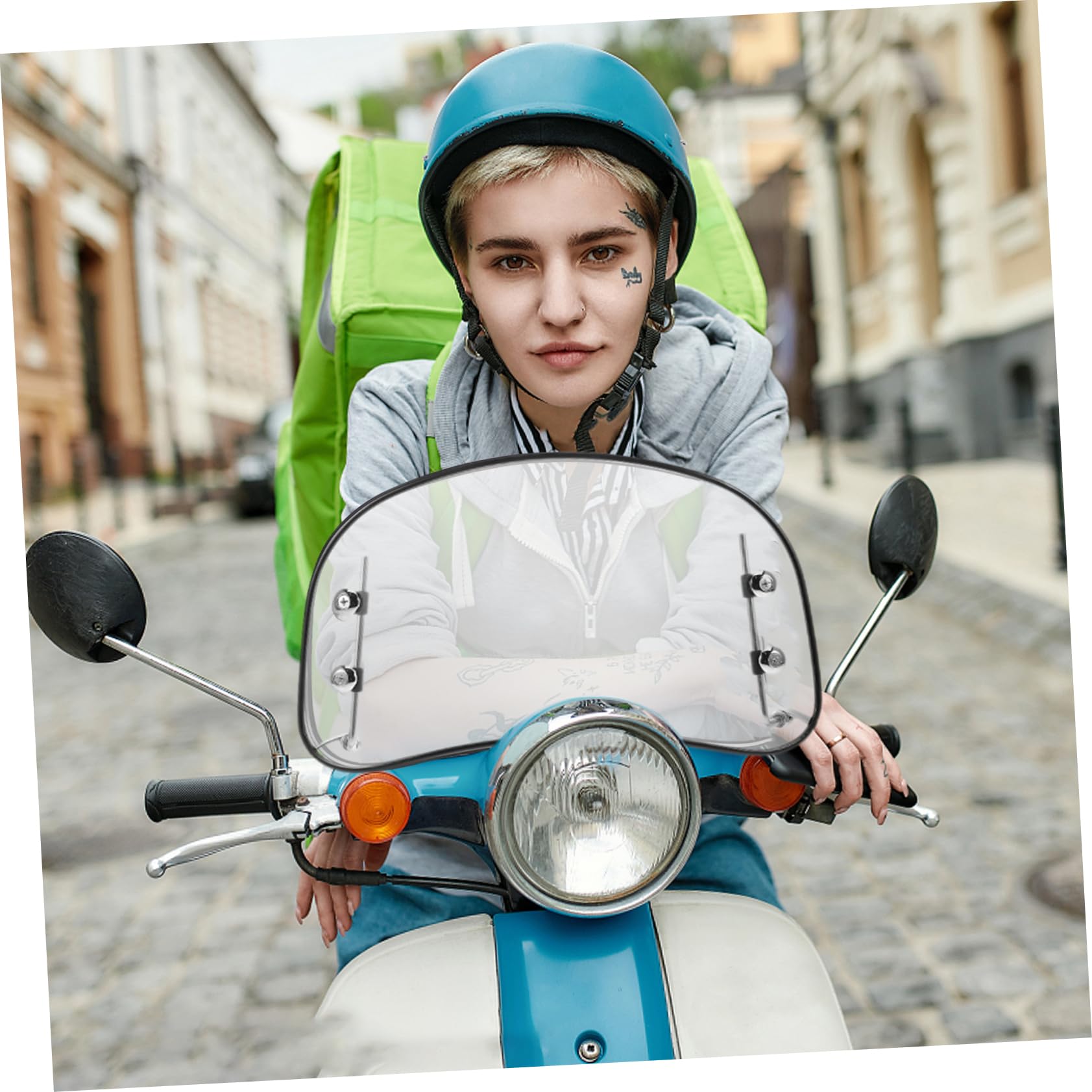 VALICLUD Deflettore Antivento per Moto in Plastico, Parabrezza Anteriore Retrò per Scooter Elettrico, Migliora Comfort di Guida e Riduce la Turbolenza