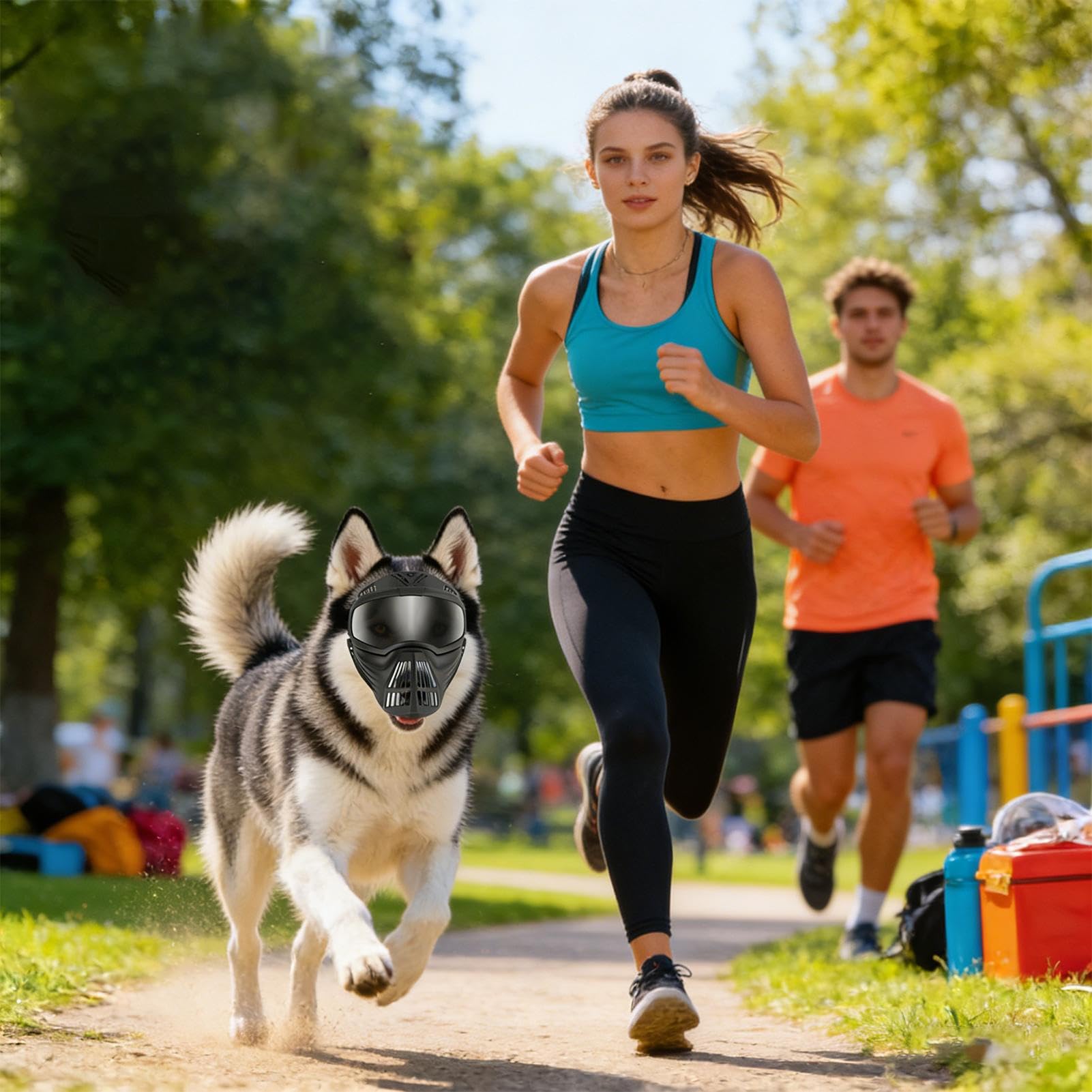 Occhiali Protettivi per Cani Occhiali Antiappannamento con Parabocca | Protezione Raggi Ultravioletti Regolabile E Antivento Per Cani Per Muso Completamente Coperto Taglia Medio Grande