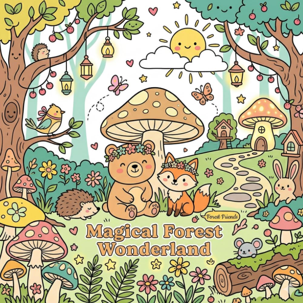 Magical Forest Wonderland Sketchbook: The Enchanted Forest Wonderland coloring book features many adorable animals for you to color in your favorite colors.