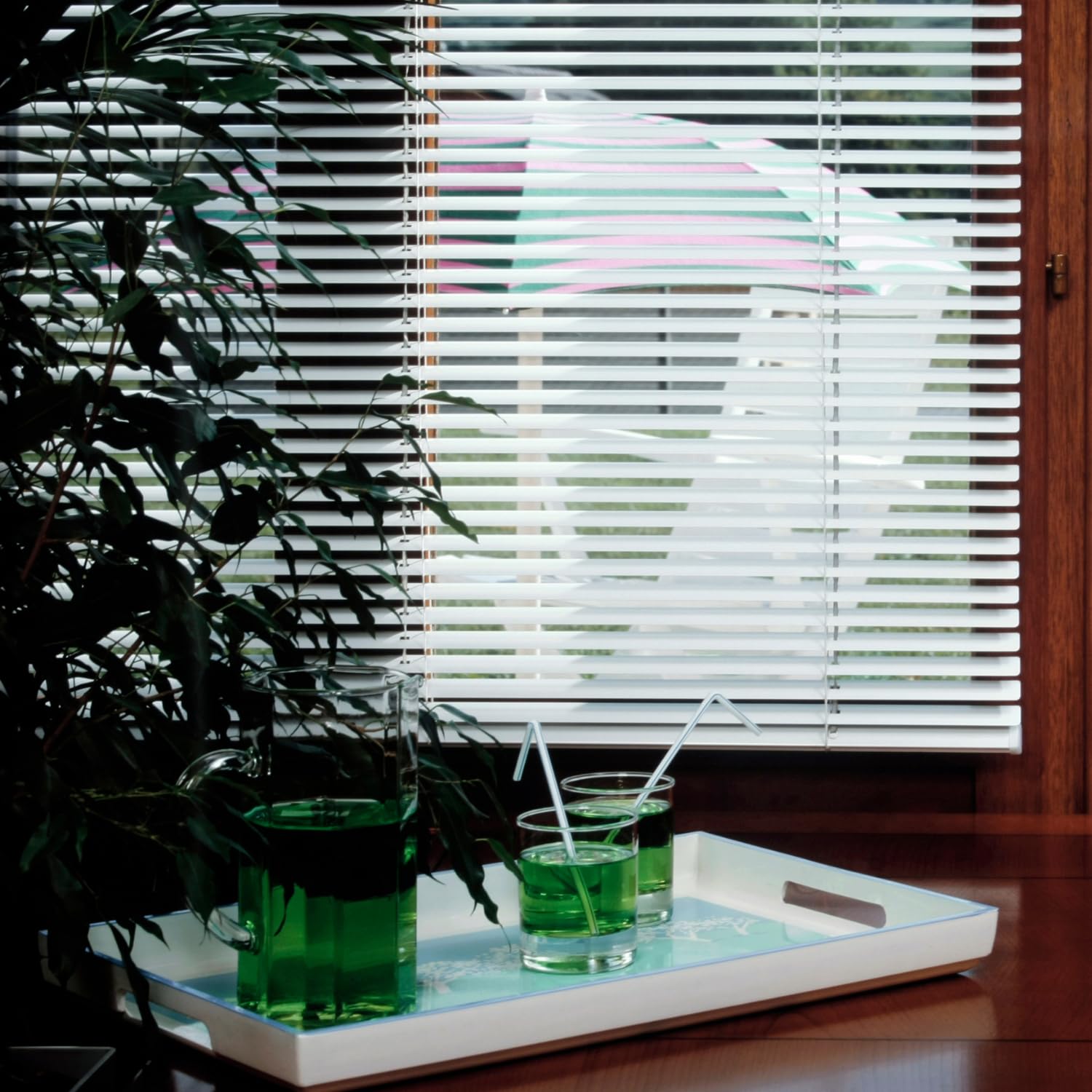 Veneziana Bianca PVC Dimensioni 120 x 160 cm Lamelle Regolabili Privacy Protezione Solare Casa Ufficio
