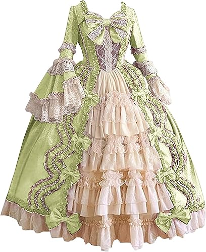 Miniatura 2 de SHOPESSA Vestido victoriano para mujer, vestido de lolita francesa, disfraz de princesa, vestido renacentista, manga acampanada, corte de cosplay