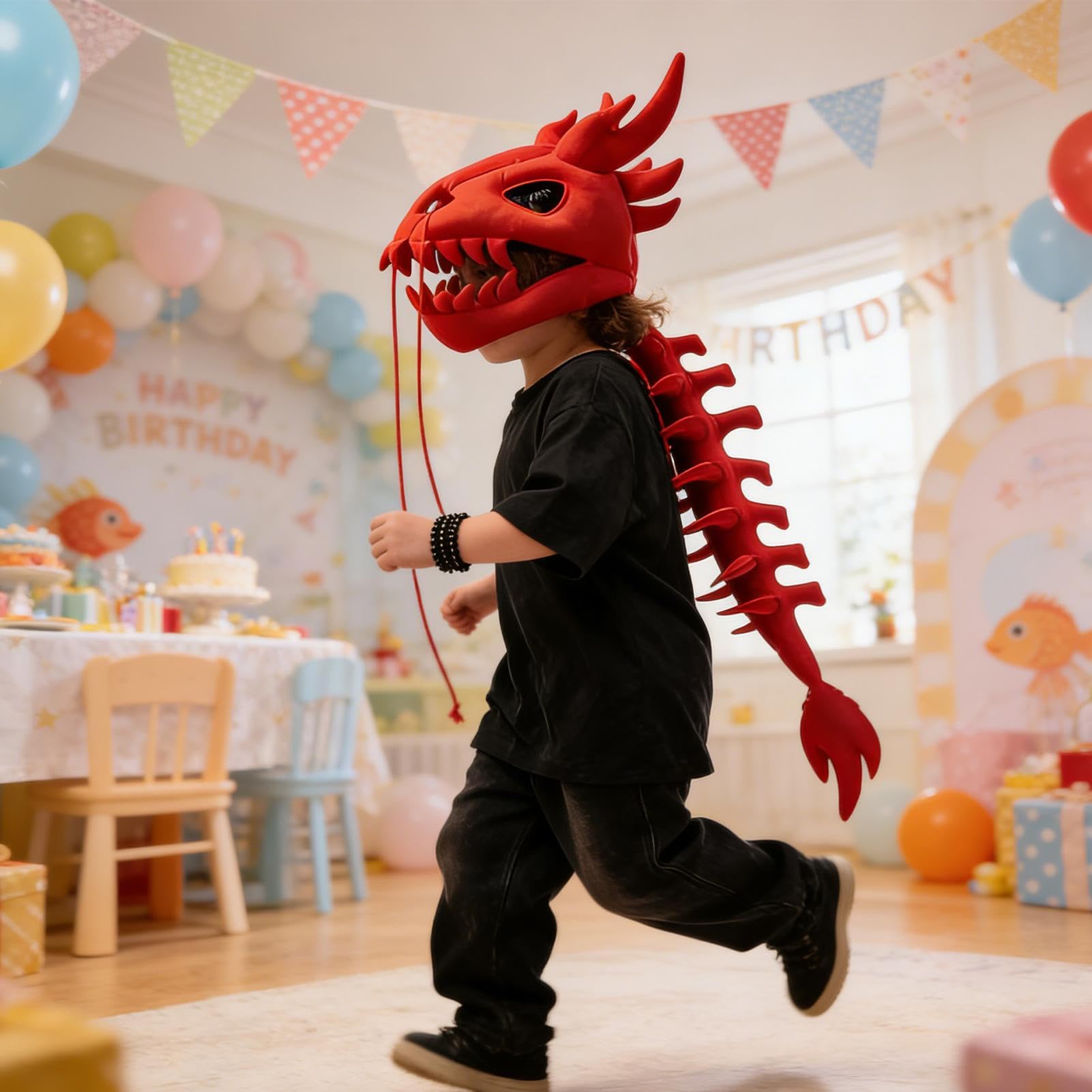 Genérico Pluszowy Szkielet Kostium Dinozaura - Uzupełnienie 3D Czaszki I Kręgosłupa | Realistyczny i Ubieralny Kostium Dinozaura - Na Halloween Imprezy i Eventy