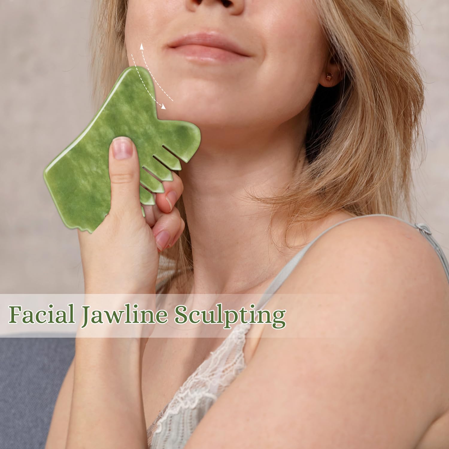 Peigne multifonction pour masseur en jade vert, fait main, outil de massage pour massage complet et relaxant, tête du cuir chevelu, jade gua sha, outil de traitement de masseur (green jade comb - l)