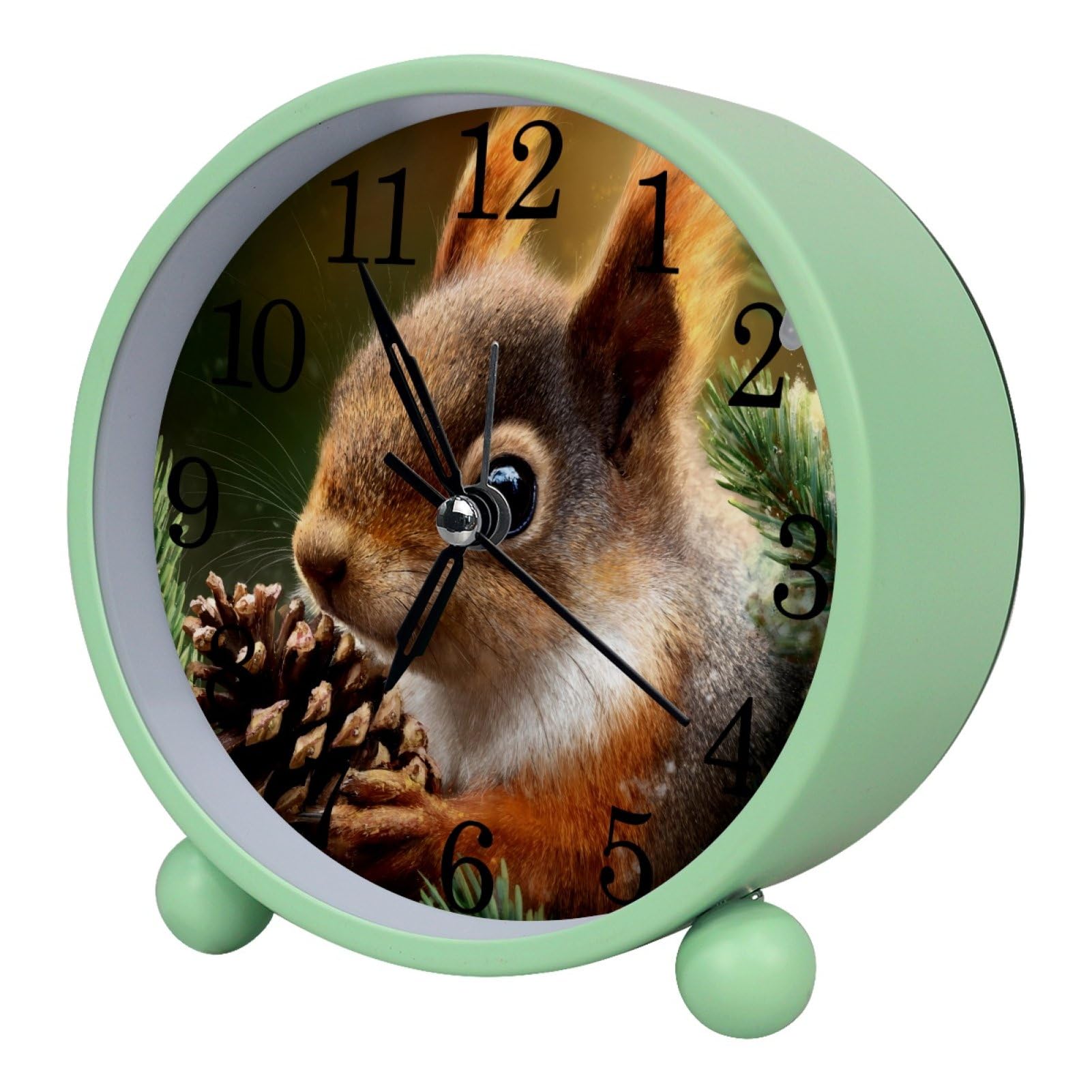 etoenbrc Watercolor Butterfly Silent Analog Alarm Clock Small Battery Operated Clock Slient Plastic Table Clock for Living Room Bedroom Color270