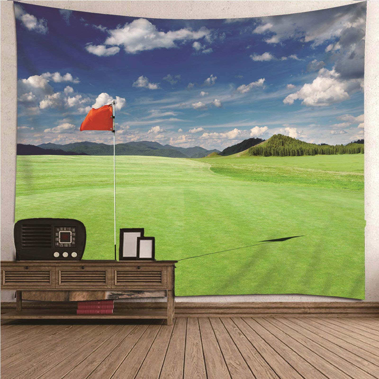 CEVAN A Tapestry Of Treason Tapestry Nature Fantasy Meadow Sky Tapestries Relaxing Artistic Bedroom Tapestry S art decorations blanket wall hanging fabric Green 350x250cm
