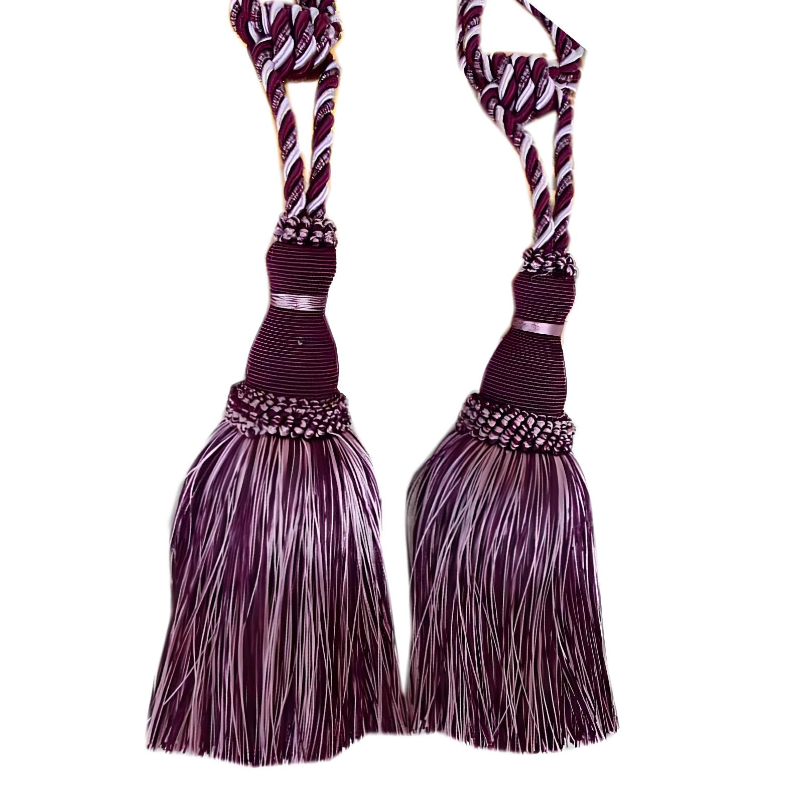 Ljhnba Purple Classical Fringe Tiebacks For Drapes Holdbacks Durability Polyester Fabric In Sophisticated Design Decorative Curtain Holdbacks