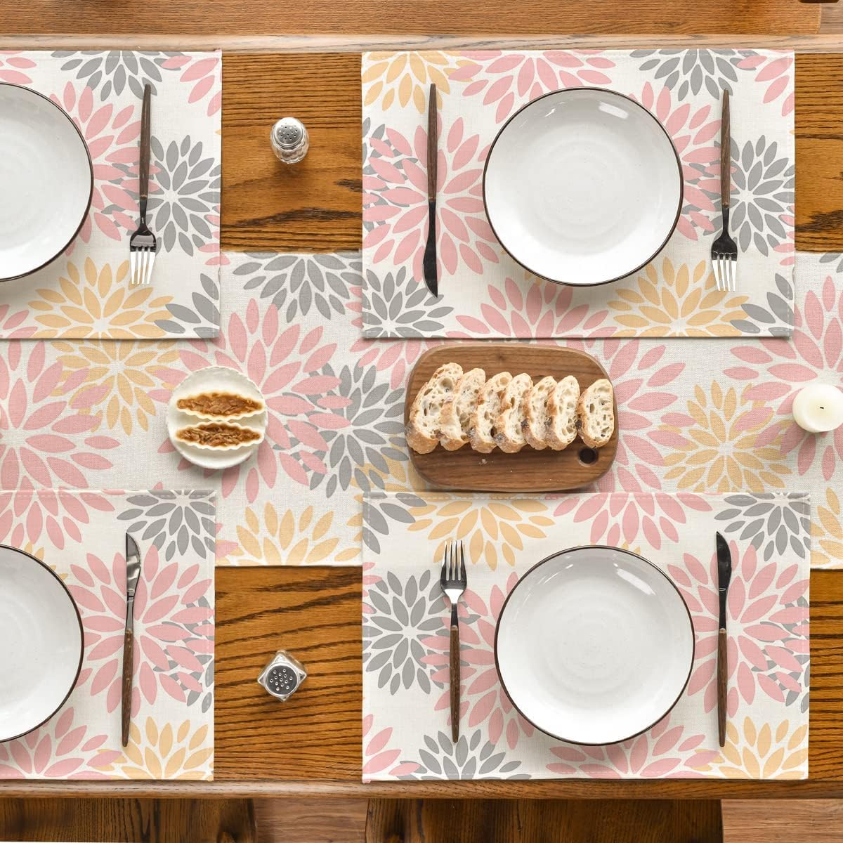 Set Di 4 Tovagliette Estive Con Fiori E Farfalle Artoid Mode - 30x45 Cm, Per Cucina E Feste