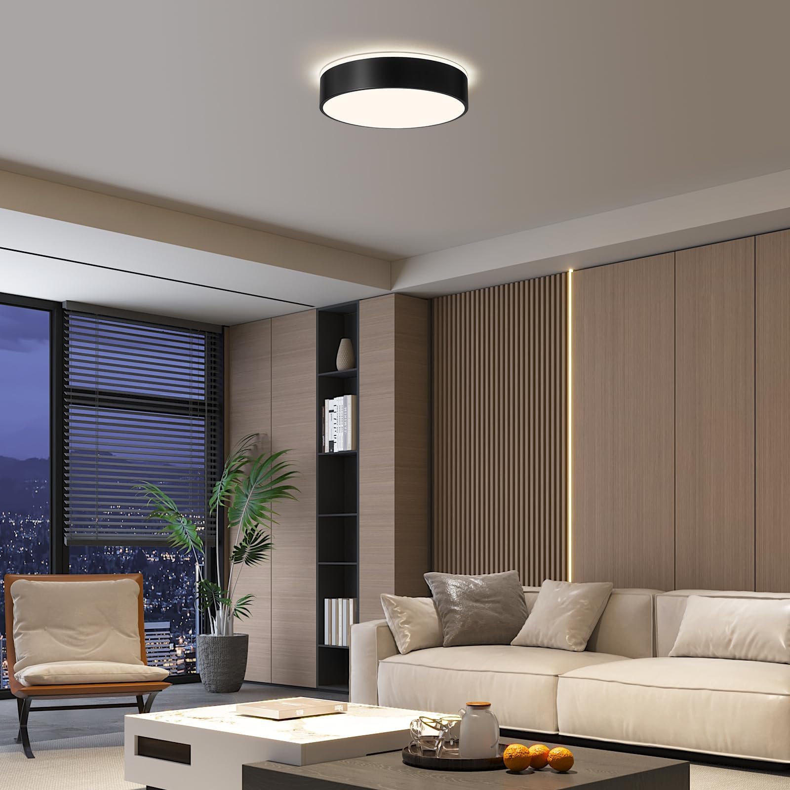Moderne Deckenlampe,LED Deckenleuchte Schwarzem Metall,4000K,36W Schlafzimmerleuchte Für Wohnzimmer,Küche,Bad,Korridor,Esszimmer,Lounge,Ø40 cm