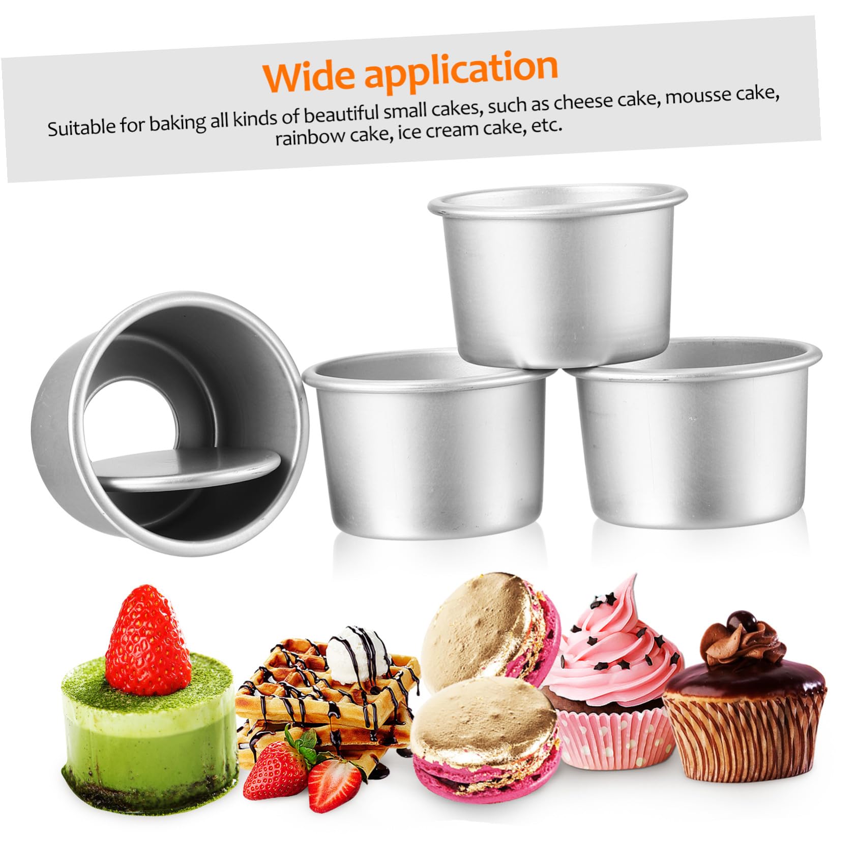TOYANDONA 20 Piezas Moldes Redondos para Pasteles Fondo Desmontable Molde de Aluminio para Hornear con Superficie Antiadherente para Repostería y Chiffon Cake