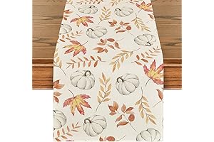 Artoid Mode Orange Pumpkins Fall Maple Leaves Fall Table Runner