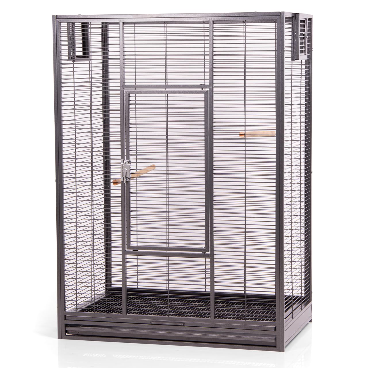 Montana Cages | Premium Vogelvoliere New Melbourne I Vogelkäfig für Sittiche, kleine Papageien, AVILON Pulverbeschichtet, Antik Edition, ca. 80 x 50 x 110 cm