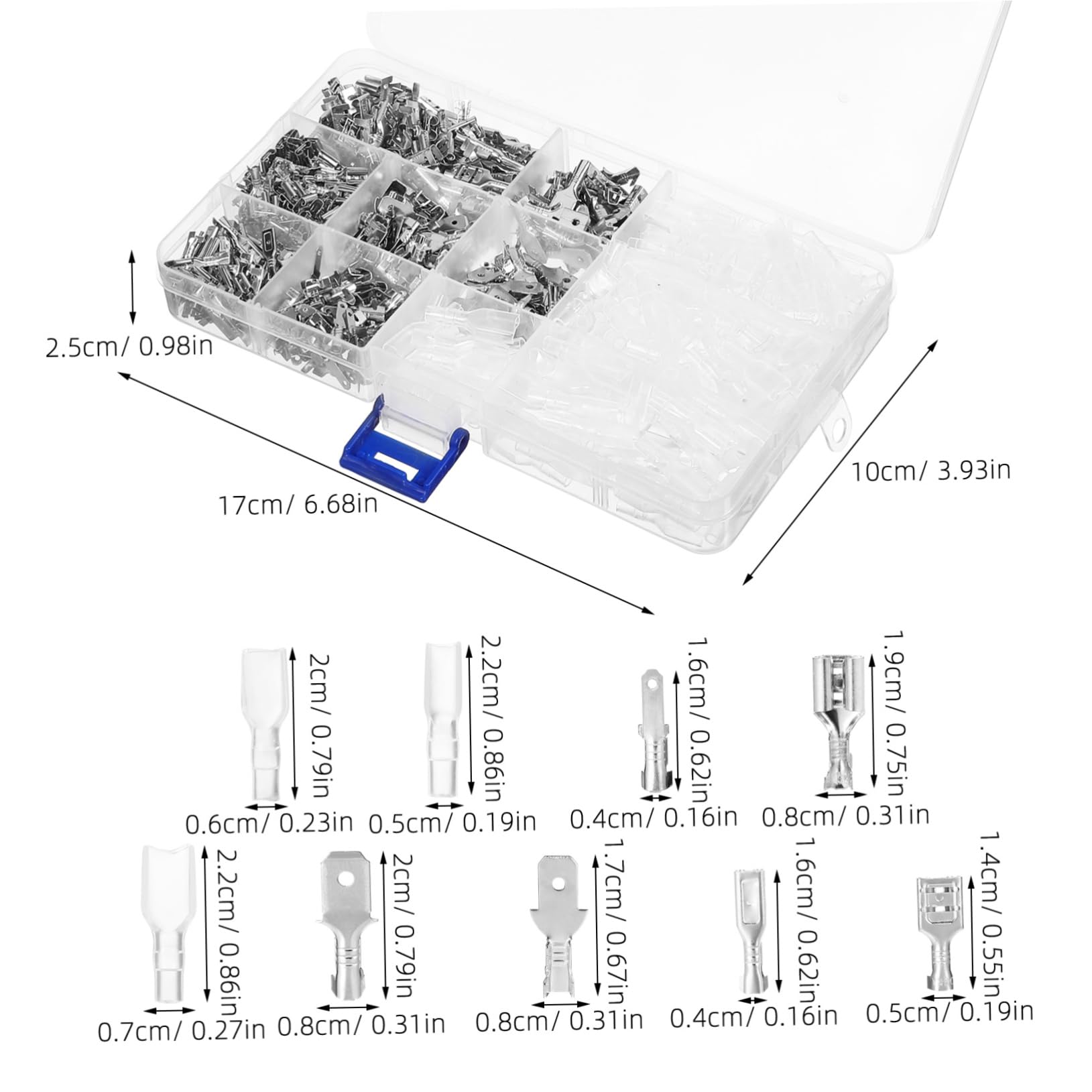Garneck Electrical Connectors Kit 540 Pcs Spade Connectors Heat Shrink Male Female Set